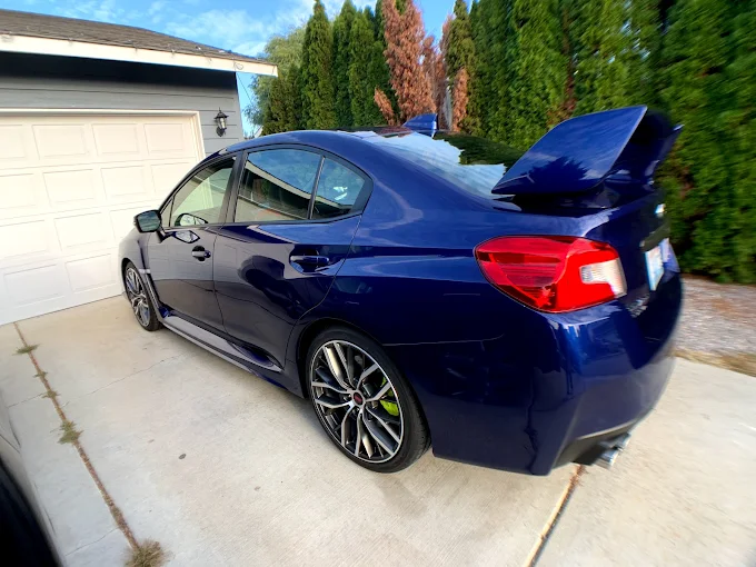 Ceramic coating on a Subaru WRX.
